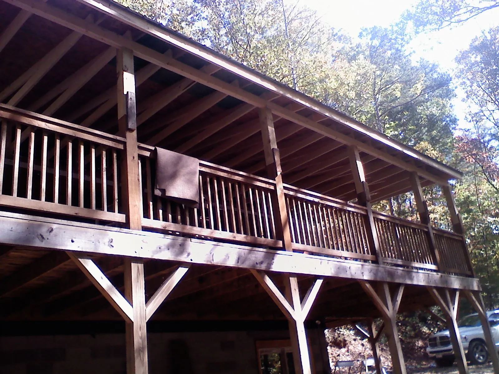 Timber framing under a new elevated porch and deck — Roof Leak Repair in Barney by Roofing Brothers